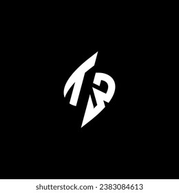 TW-Monogramm-Begleitlogo-Design mit coolem Formkonzept, Vektorgrafik