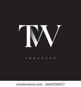 TW Monogram Logo Minimal Elegant Letter Mark para el lujo, la moda   Marcas creativas	
