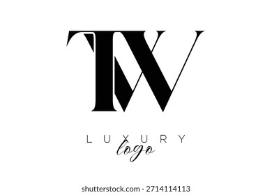 Letra TW Serif Monogram Tipografia Logotipo para identidade de marca premium elegante