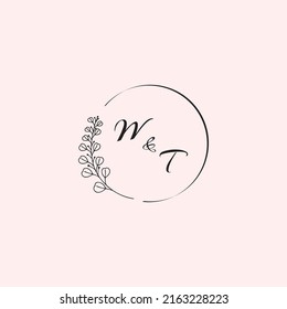 TW wedding logo letters in high quality professional design that will print well across any print media