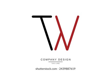 TW, WT Abstract Letters Logo Monogram Design Icon Font