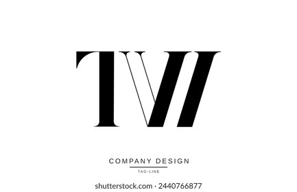 TW, WT Letras abstractas Logo Monograma Diseño Icono Fuente