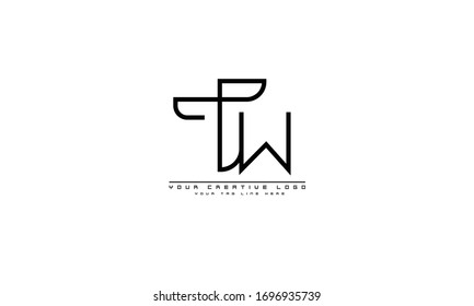 TW-WT-Vorlage für abstrakte Vektorillustration-Logo