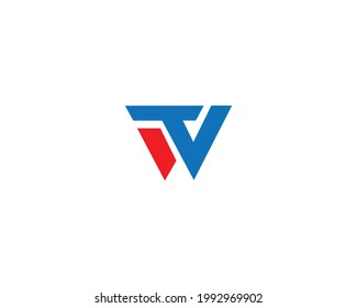 Letras de alfabeto TW o WT Logo de iconos abstractos