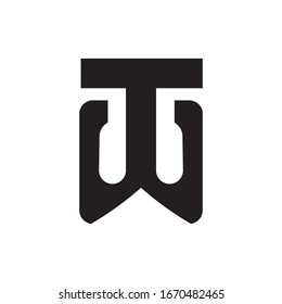 TW or WT letter logo design vector