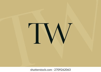 Diseño de icono de logotipo de letra TW o WT. Monograma de las iniciales de lujo de estilo clásico.