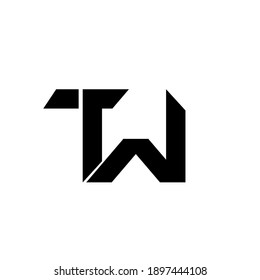 vectorial de diseño de icono de logotipo mínimo tw wt