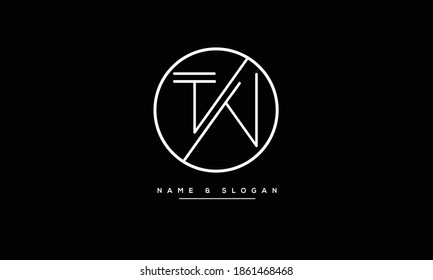 Monograma del logotipo de las letras abstractas TW, WT, T, W