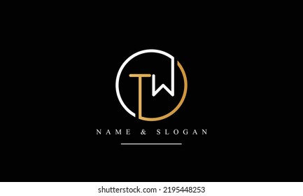 TW, WT, T, W abstract letters logo monogram
