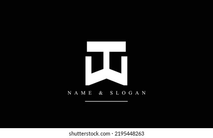 Abstrakte Buchstaben TW, WT, T, W Logo-Monogramm
