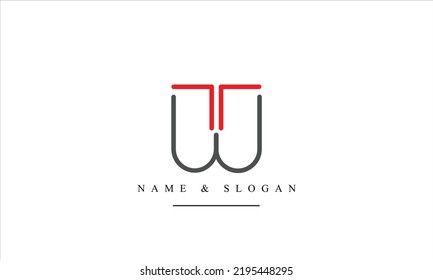 TW, WT, T, W abstract letters logo monogram