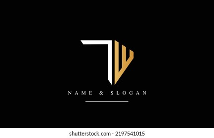 Abstrakte Buchstaben TW, WT, T, W Logo-Monogramm