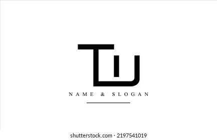 TW, WT, T, W abstract letters logo monogram