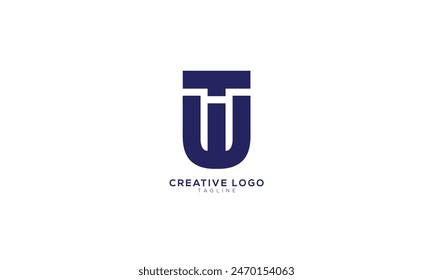 TW WT TU UT Abstract initial monogram letter alphabet logo design