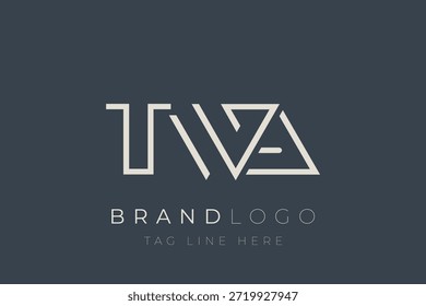 Diseño de logotipo de carta abstracta de TWA. Diseño moderno del logotipo del negocio con tipografía Abstractas y estilo contemporáneo