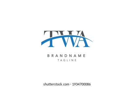 TWA Alphabet initial swoosh Abstract Icon Logo vector illustration