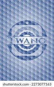 Twang blue hexagon emblem. Vector Illustration. Detailed. 