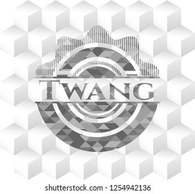 Twang grey emblem with cube white background