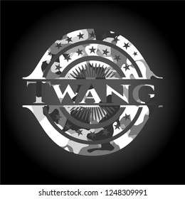 Twang on grey camouflaged pattern