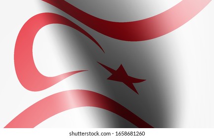 twave flags of urkish republic of northern cyprus  in illustration