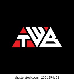 TWB triangle letter logo design with triangle shape. TWB triangle logo design monogram. TWB triangle vector logo template with red color. TWB triangular logo Simple, Elegant, and Luxurious design.