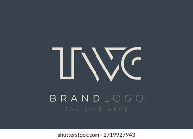 TWC abstract letter logo design. Modern Business Logo Design With Abstract Typography and Contemporary Style