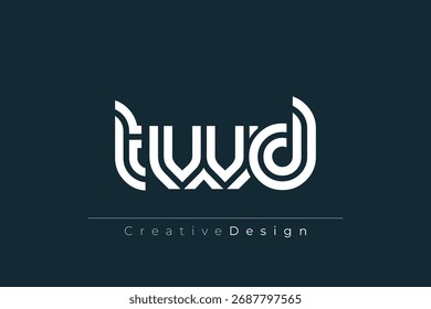 TWD Creative Unique Modern Letter Logo Design. Elegant Monogram Logo Design with Decorative Elements and Typography