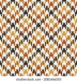 Seamless Houndstooth Pattern In Brown Tones. Vector Image. Royalty