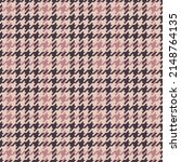 Tweed pattern for autumn winter in brown, pink, beige. Seamless houndstooth tartan check plaid background vector for dress, coat, jacket, skirt, scarf, other modern fashion textile print.