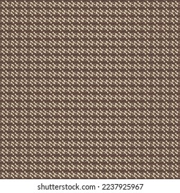 Tweed pattern in brown and white. Wool or cotton fabric with horizontal and vertical stripes. Plaid cloth. Abstract vector.