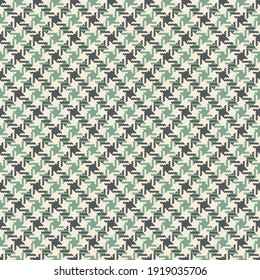 Tweed pattern. Seamless grey and green textured hounds tooth check plaid graphic for jacket, coat, skirt, dress, other modern spring summer autumn everyday fashion textile design. Dog tooth design.