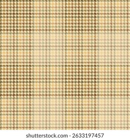 Tweed plaid pattern set in beige, vintage. Seamless pixel textured tartan check vector print for dress, jacket, trousers, scarf, other modern spring autumn winter fashion fabric design, textile