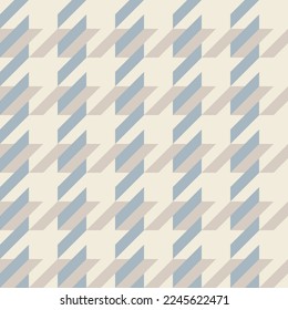Tweed plaid pattern in soft cashmere beige and blue. Seamless spring autumn winter neutral houndstooth tartan check for scarf, coat, dress, jacket, skirt, blanket, other modern fashion textile print.