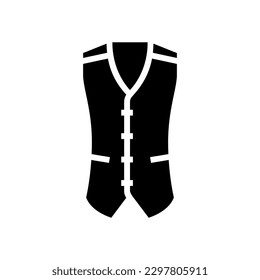 tweed vest hipster retro glyph icon vector. tweed vest hipster retro sign. isolated symbol illustration