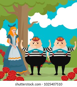 tweedledum and tweedledee alice in wonderland twins brothers