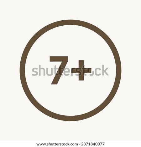 Tween-Friendly Icon - Ages 7+ - Age-Verified Access - Youth-Appropriate Graphics - Vector Illustration for Older Kid and Tween Content