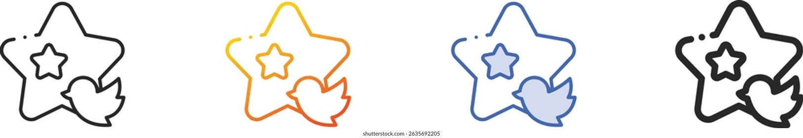 tweet icon.Thin Linear, Gradient, Blue Stroke and bold Style Design Isolated On White Background