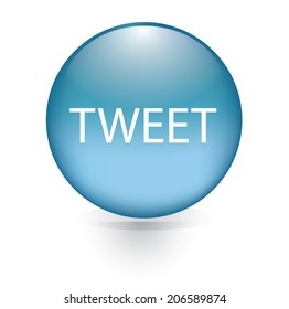 Tweet word blue button