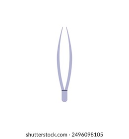 Tweezer. First aid kit. For removing splinters, other small objects from wounds and skin. Medical equipment. Cosmetology. Correction of eyebrow shape and removal of ingrown hairs. Vector illustration.