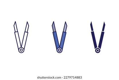 Tweezer line and solid vector icons