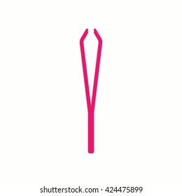 tweezer make up tool pink simple icon