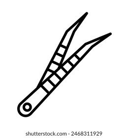 Tweezer Vector Line Icon Design