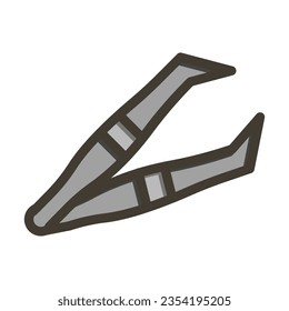 Tweezer Vector Thick Line Filled Colors Icon For Personal And Commercial Use.
