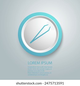 Tweezers blue icon. Elements of beauty saloon icon. Premium quality graphic design