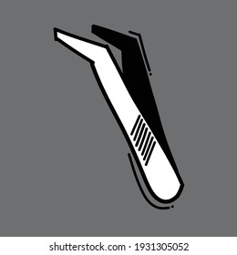 Tweezers doodle vector icon. Drawing sketch illustration hand drawn line.