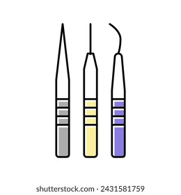 tweezers for eyelash extension color icon vector. tweezers for eyelash extension sign. isolated symbol illustration