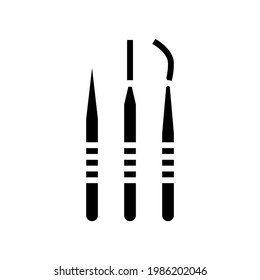 tweezers for eyelash extension glyph icon vector. tweezers for eyelash extension sign. isolated contour symbol black illustration