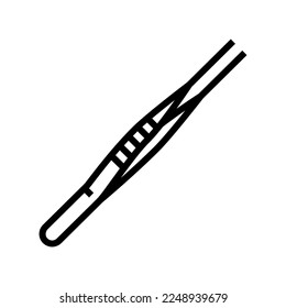 tweezers first aid line icon vector. tweezers first aid sign. isolated contour symbol black illustration