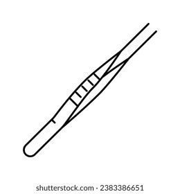 tweezers first aid line icon vector. tweezers first aid sign. isolated contour symbol black illustration