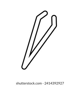 Tweezers glyph icon isolated on white background.